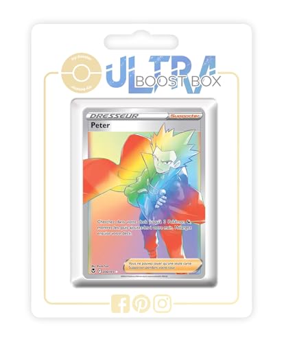 Coffret de 10 cartes Pokémon françaises incluant le dresseur Peter 206/195