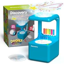 DiscoveryTM Doodle Projector Light Art Station Includes 6 Dry-Erase Markers, 10 Reusable Drawing Discs, Project Drawings on Walls & Ceilings| Arts & Crafts Kit for Kids| Tracing Pad Coloring Toy Gift