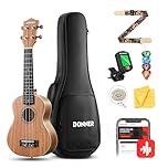 Donner Ukelele Concierto 23 Pulgadas para Adultos Niños Principiante Ukelele Madera Caoba Kit y Cuerda Nylon, Online Lección DUC-200