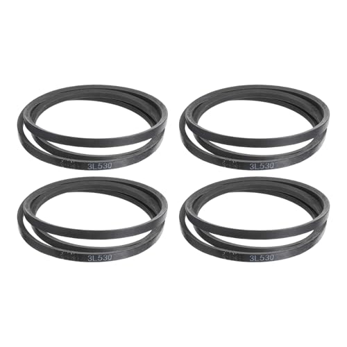 uxcell 4 Pcs 3L530 Classic Wrapped Rubber V-Belt, 53"(1346mm) Outside Circumference, 3L Profile V Belt 3/8" Width 7/32" Height