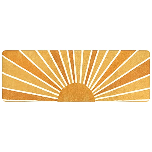 Lahome Boho Hallway Runner Rug - 2X6 Non-Slip Washable Laundry Room Rug Low-Pile Soft Throw Area Rugs For Bedroom Rainbow Sun Print Abstract Carpet Runners For Kitchen Entryway Bathroom Living Room #TOP1
