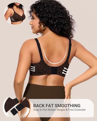 Image of HORISUN No Underwire Seamless Full Coverage Bras for Women Regular & Plus | V Neck,Push Up Support Lift,Wireless,Front-adjustable Straps,Comfortable Bralettes,Back Smoothing,Everyday T-shirt Bra