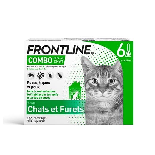 FRONTLINE Combo Chat - Anti-puces et anti-tiques pour chat - 6 pipettes