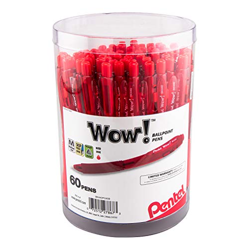 Stylo à bille Pentel WOW! rouge 1,0 mm évite les taches d'encre