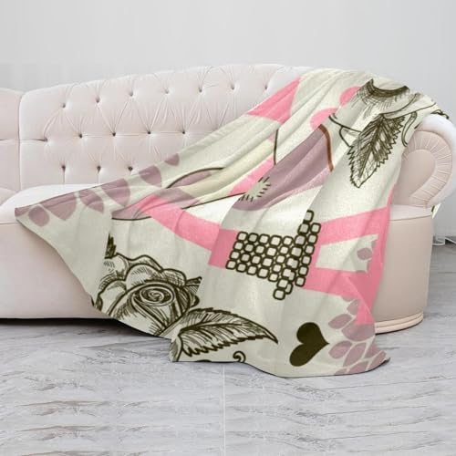 Couverture cadeau microfibre rose motif Paris chic pour petits et grands - 5