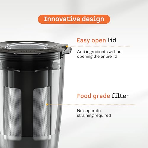 Image of Atomberg 1.6 L Blender and Juicer Jar | Compatible with all Atomberg Mixer Grinders | Hands-Free Operation | No Crushed Seeds* | Stainless Steel Filter | Ideal for Fruit & Veggies Juices, Smoothies