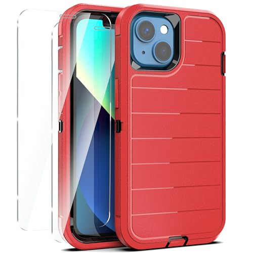 Coque durable pour iPhone 14 et 13 anti-choc triple couche avec double verre trempé