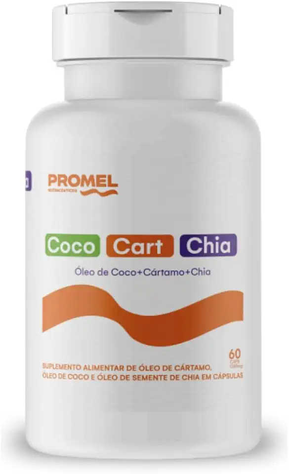 Óleo de Coco + Óleo de Cartamo + Óleo de Chia (Ômega 3, 6 e 9) 60 Caps de 1000mg Promel