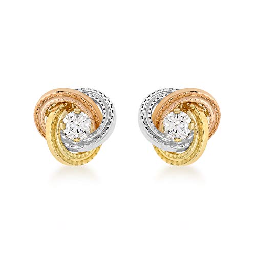Boucles d’oreilles clou nœud Carissima or 9 ct, le cadeau d’anniversaire parfait pour elle