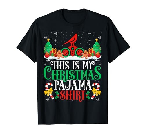 Bird Watching Christmas Pajama Shirt Birdwatcher Xmas Party Maglietta