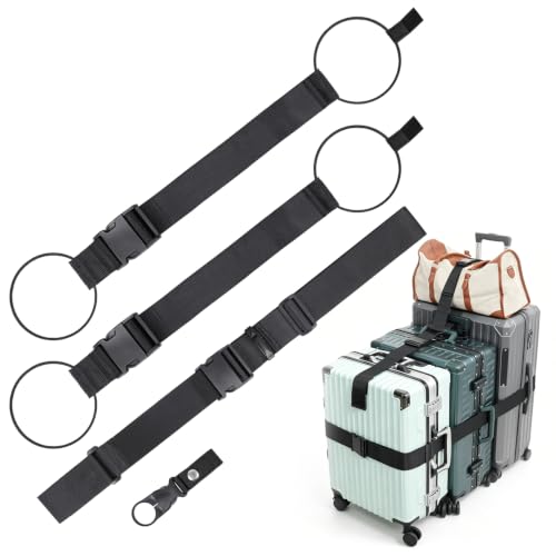 Vigorport Luggage Straps for Suitcases 3 PCS, Adjustable Elastic Tick Rope - image 1