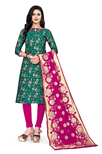 Image of AKHILAM Women's Jacquard Cotton Silk Unstitched Straight Salwar Suit Dress Material (6BNRS5 Parent)