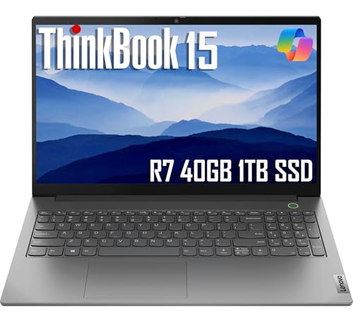 Lenovo ThinkBook 15 Gen 4 Business Laptop (15.6" FHD Anti-Glare, 40GB RAM, 1TB SSD, AMD Ryzen 7 5825U (> Intel i7-1165G7)) Fingerprint, FHD Webcam w/Shutter, Military Grade, Ethernet, Win 11 Pro