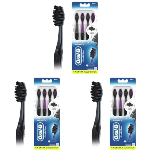 Image of Oral-B Charcoal Toothbrushes, Soft 4ct (Pack of 3)
