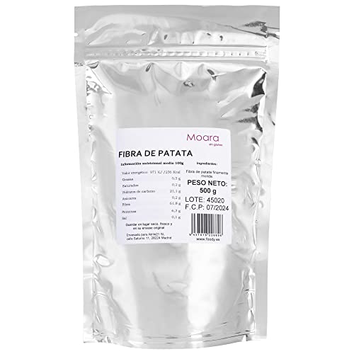 Harina De Fibra De Patata Fibra De Patata 100 Vegana, Libre De Alérgenos Y Gluten Harina Sin Gluten Ideal Para Repostería Y Panadería Finamente Molida, 500g.