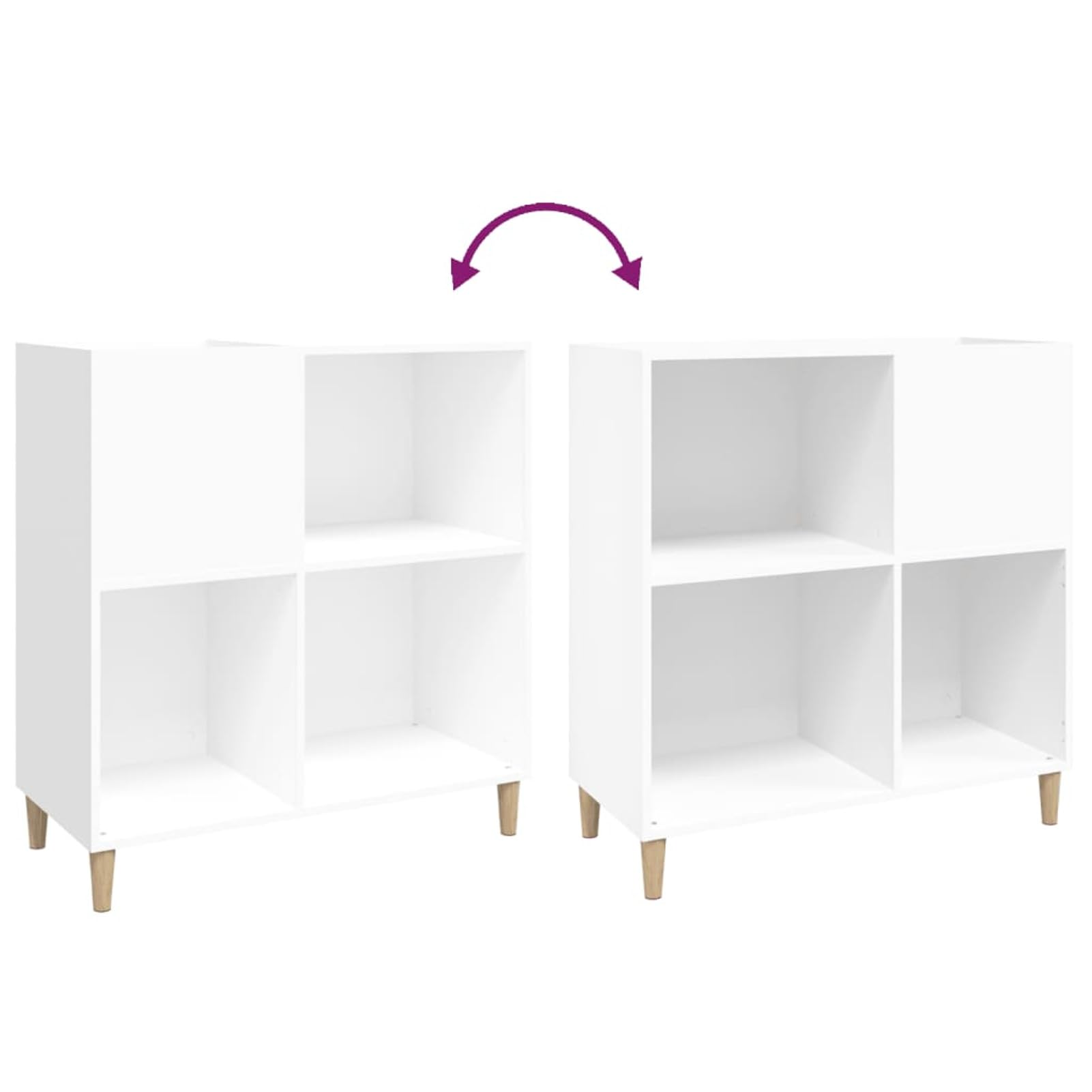 LAPOOH Armoire à disques Blanc 84,5x38x89 cm Bois d'ingénierie,Porte Vinyle,Meuble Platine Vinyle,Rangement Vinyle