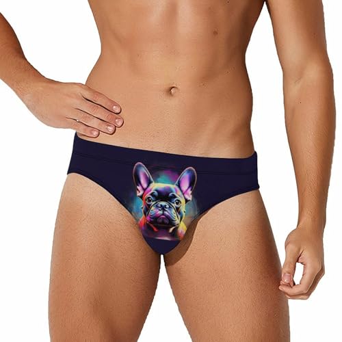 Art Pug Dog Men's Swim Briefs Sexy Bikini Swimwear Bathing Swimsuit Trunks Underwear