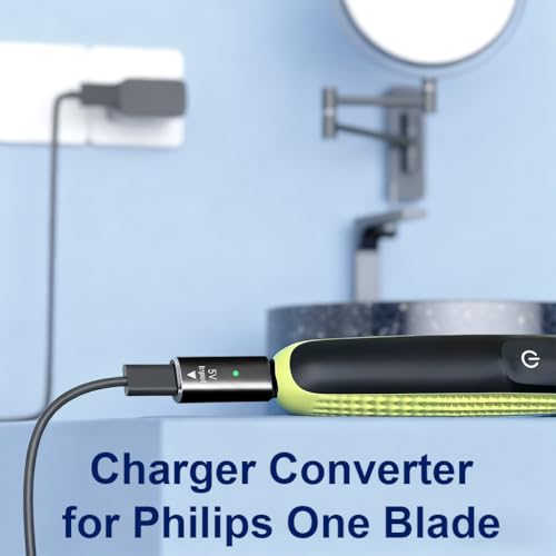 Image of ZORBES 5V Type-C Shaver Adapter Charging Converter for Philips Norelco OneBlade QP2724 QP2834 QP4530 QP1924 QP1324 MG7910 MG9510 S5880 X3001 X5006 Series, Portable Type-C Shaver Charger Plug