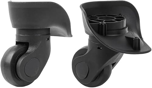 Hominas 2 Piezas Ruedas Maletas Repuesto, Repuestos de Ruedas para Maletas Luggages Ruedas Giratorias para Equipaje de Plástico Universal para Equipaje de Carro, Black