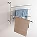 Relaxbx Sèche-Serviettes et Support de séchage Porte-Serviettes électrique pivotant 51W à 4 Barres, Porte-Serviettes Mural Design, Chauffe-Serviettes, (23,4"X 24,8" X 4,7"), câblé