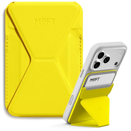 Image of MOFT Magnetic Wallet Stand Compatible with iPhone 17 /16 /15 /14 /13 /12 Series, Angle Adjustment & Magsafe Compatible MOVAS Phone Stand,Neon
