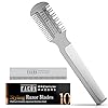 Facón Razor Comb for Hair Cutting – Professional Hair Cutting Comb Kit with 12 Replacement Blades, Double Edge Shaper for Salon & Home, Premium Styling Thinning Texturizing Split Ends Trimming Razor