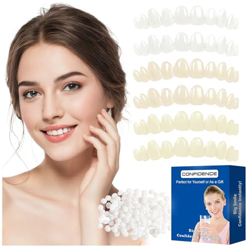 Tooth Repair Kit,Temporary Natural Shade for Filling The Gap, Moldable Thermal Beads Replacement Kit Replace The Missing or Broken Tooth-6PCS-D39