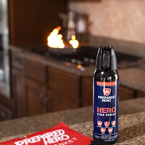 Prepared Hero Fire Spray - Mini Fire Extinguishers For House, Car, Garage - Kitchen Small Fire Extinguisher For Home, Made In Usa, 100% Organic - Compact, Portable & Easy To Use, Non-Toxic - Pack Of 2 #TOP3