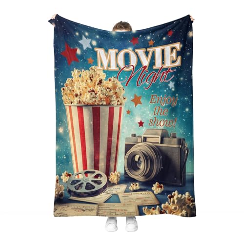 Movie Theater Popcorn Throw Blanket 50x60