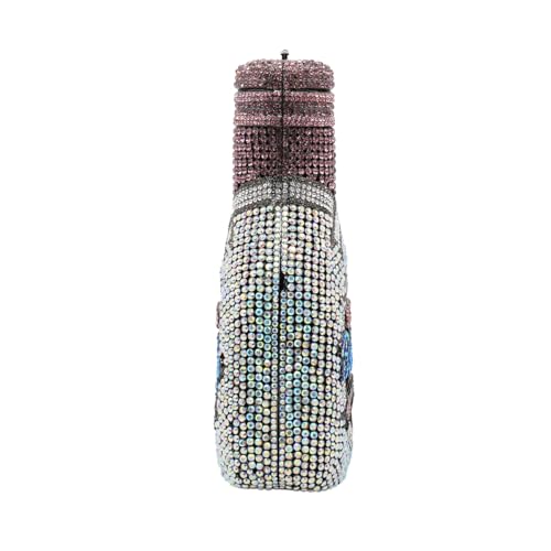 Image of Rhinestone Champagne Bottle Clutch, Luxury Evening Bag for Women
