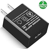 EVISTR Wall Charger 2 Pack USB Wall Adapter Max Output 5V 2A for Power Bank, Cell Phone, Camera,...