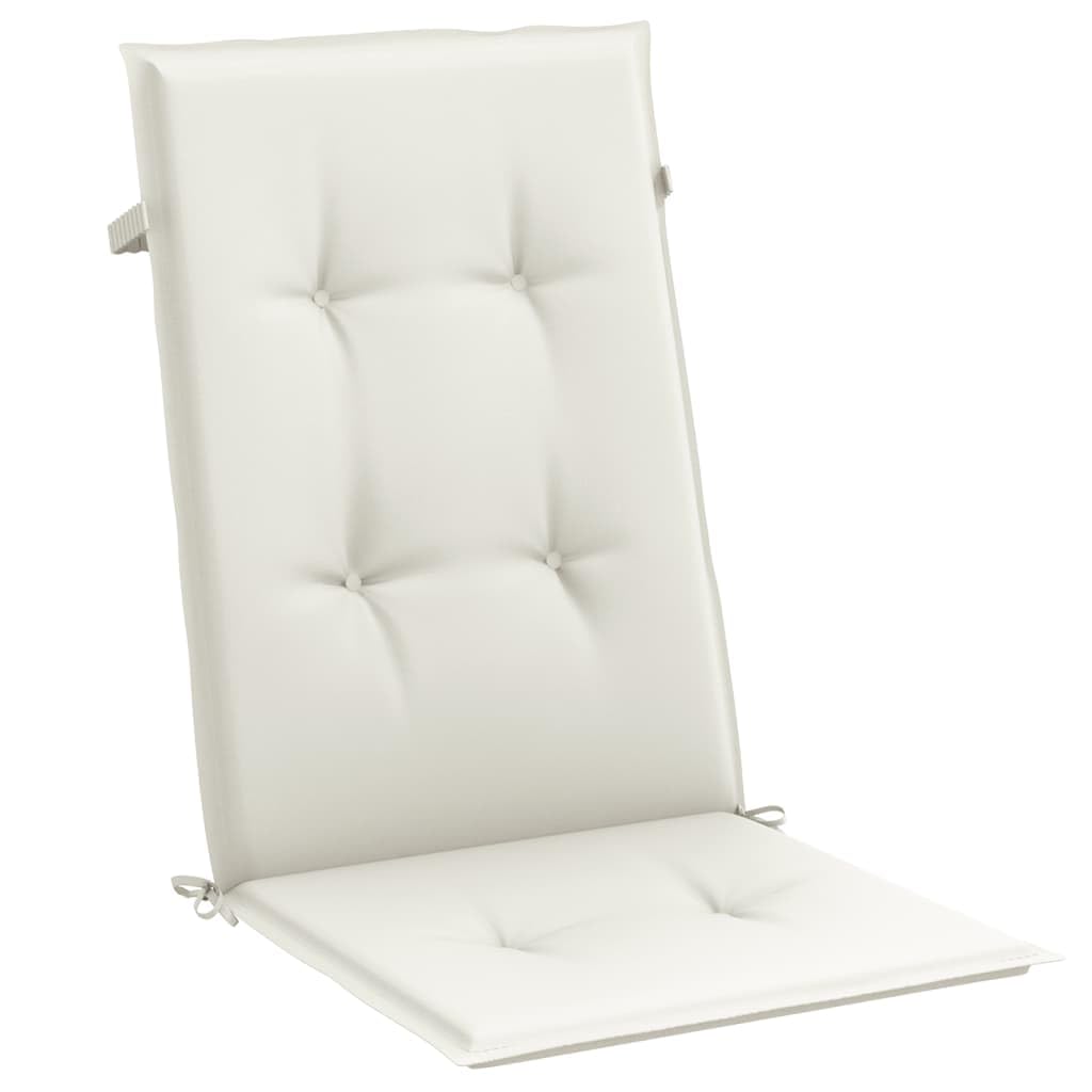 Hochlehner-Auflagen 4er Set, Melange Creme Gartenstuhl-Auflagen 120x50x4 cm, Bequeme Sitzkissen für Gartenstühle & Hochlehner, Weiche Polsterauflagen aus Stoff