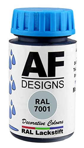 Alex Flittner Designs Lackstift RAL 7001 Silbergrau glänzend 50ml Holz Metall Möbel Bad Retuschierlack Reparaturlack