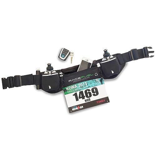 RACEFUEL Laufgürtel Trinkgürtel Gürteltasche Inclusive 2X 200ml...