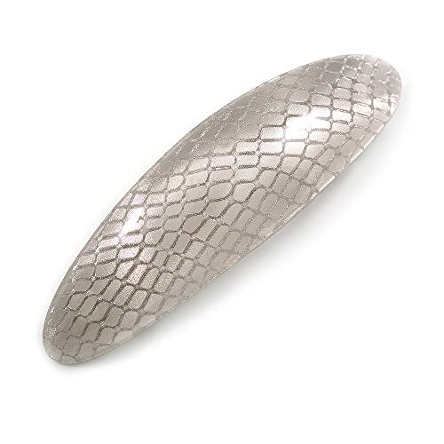 Pasador ovalado de acrílico gris plateado de 90 mm de largo