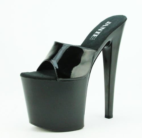 Women's Black Patent Platform High Heel Sandal Shoes - Size 11