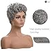 DOcute 150% Density Gray Wig Pixie Cut Wig With Bangs Short Pixie Curly Wig For Women Pixie Cut Wigs Hair For Women Glueless Wigs Human Hair Pre Plucked Pre Cut Bob Wig No Knots And No Hair Loss