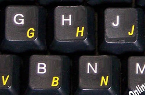Pegatinas de teclado alemán fondo transparente letras amarillas miniatura 3
