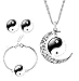 Produktbild Inception Pro Infinite Set aus dreiteiliger Frauenkette - Ohrringe - Armband - Ying Yang - Tao - Weiß - Schwarz - Geschenkidee