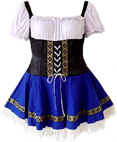 RED DOT BOUTIQUE 546 - Oktoberfest Beer Girl Serving Wench Halloween Costume Blue