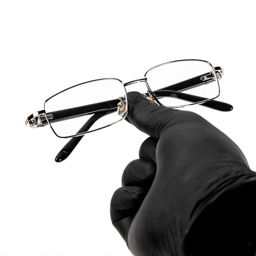 Image of Retro 90's Luxury Men's Classic Rectangle Full Silver Metal Frame Eye Glasses Vintage Black Arm Square Hip Hop Clear Lens Eye Glasses For Men