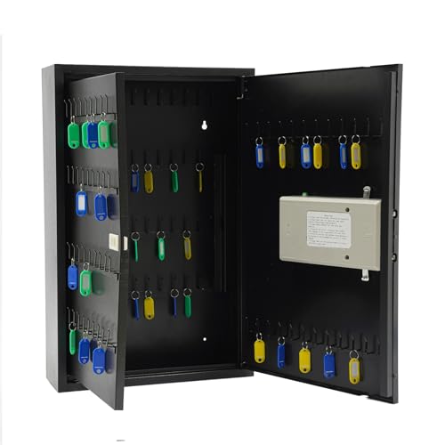 160 Keys Lock Box Cabinet, Key Cabinet Wall Mount Key Organizer with 150 Key Hooks & 160 Tags Key Labels, Key Safe for Hotels, Car, Office, House, Rental Business