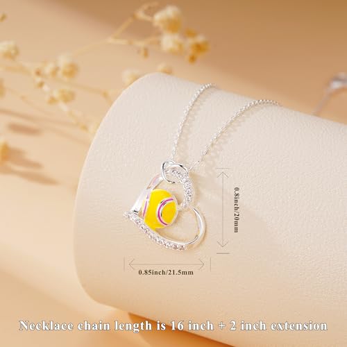 Baseball/Soccer/Volleyball/Basketball/Softball/Football Heart Necklace for Girls Teens Daughter Gifts Hypoallergenic Sport Necklaces Game Day Jewelry Gift3