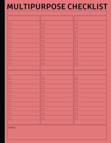 Multipurpose Checklist 6 Column | Create A Checklist That Is Personalized For Your Needs | Large Size (8.5" x 11" In) | Adaptable Checklist For ... Daily To-Do Plans, Or Whatever You Want image 2