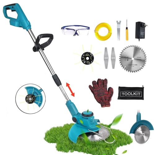 Sisdffaaa 24V Cordless Electric Lawn Mower & Grass Strimmer