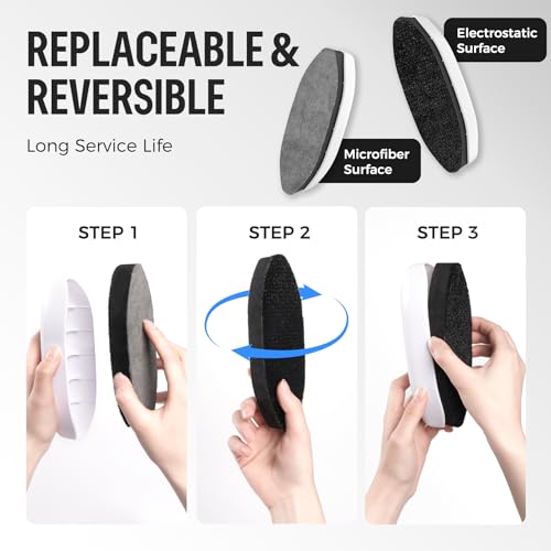 Image of loukin Double-Sided Replaceable Whiteboard Eraser with Cleaner, White | Dual-Surface Cleaning, Replaceable Pad, Precision Erasing, Magnetic Storage Holder, AP Certified Cleaner, Dry & Wet Erasing