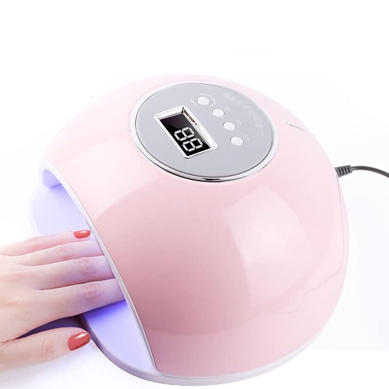 FAXIOAWA Lampada per Unghie UV LED, Luce per Unghie Gel per Smalto per Unghie 72W Essiccatore UV con 4 Timer (Colore : Rosa)