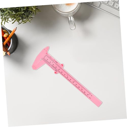 4 piezas calibrador manual de plástico portátil rosa miniatura 6