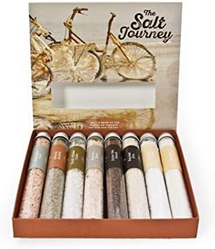 Eat.Art Salt Journey - 8 Unique Salt Selection Box - Food Mothers Day Cooking Gifts Pink Himalayan Sea Salt Spice Set - Authentic Smoked Pure Salts - Grinder Refill Premium Collection