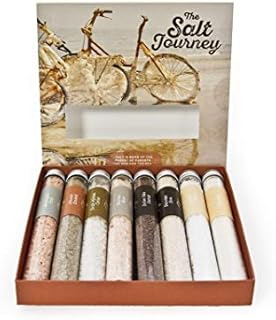 Eat.Art Salt Journey - 8 Unique Salt Selection Box - Food Mothers Day Cooking Gifts Pink Himalayan Sea Salt Spice Set - Authentic Smoked Pure Salts - Grinder Refill Premium Collection